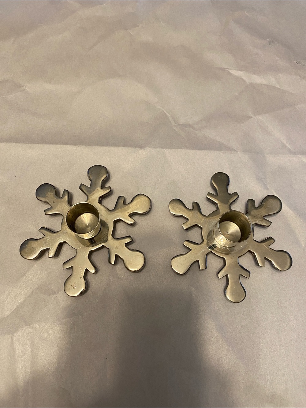 Snowflake Metal Tealight Candle Holders - Silver
